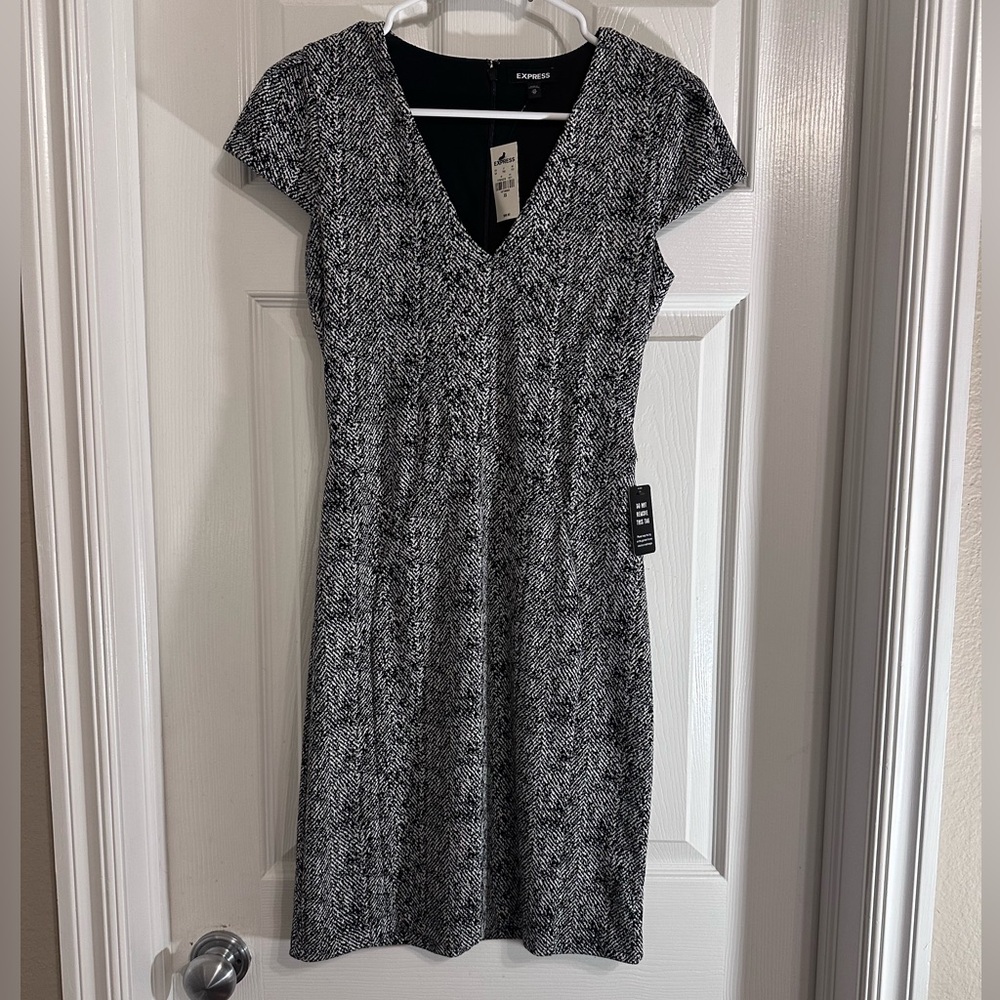 Express Herringbone Cap Sleeve Sheath Dress – XS